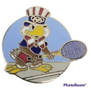 •Olympic Memorabilia LA 1984 Eagle Tennis Vintage Tack Pin T-1229